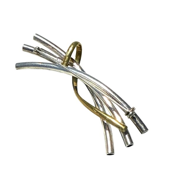 Vintage Taxco TA-54 Modernist Sterling Silver Abstract Sculptural Brooch Pin - Picture 3 of 7